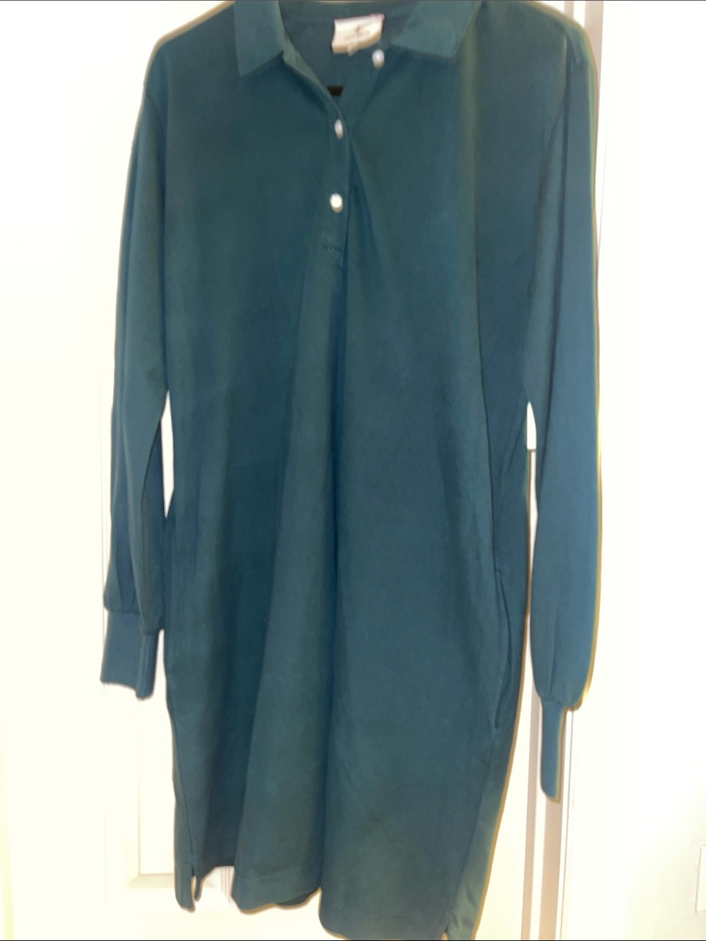 Tuckernuck Teal Long-Sleeve Polo Dress